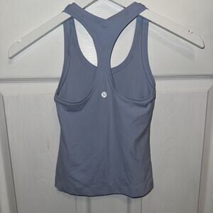 Lululemon Cool Racerback Tank Top Shorter Length Nulu Light Blue 2/4 Crop